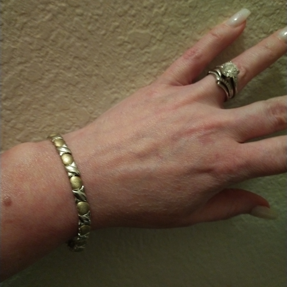 ❤️Sterling Silver And Gold XO Tennis Bracelet 7in❤️